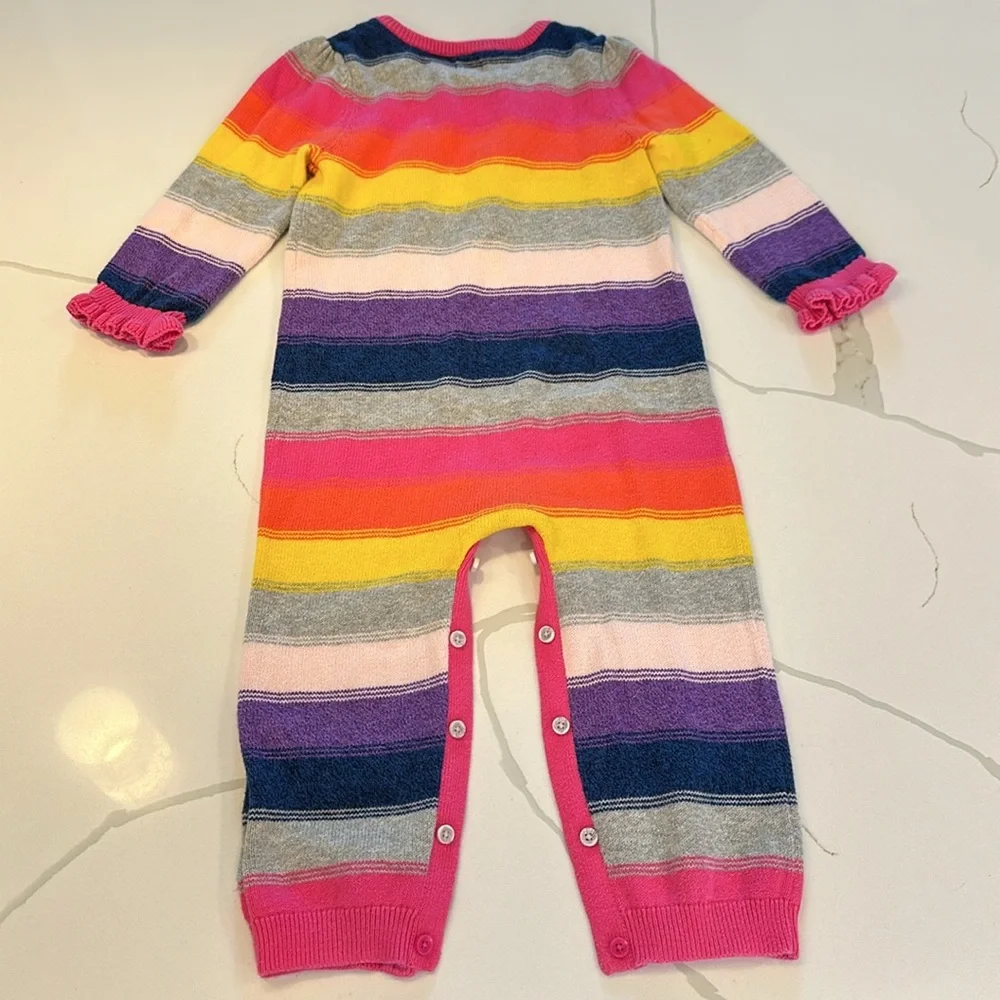 Gap baby rainbow striped crazy stripe cotton romper size 18-24 months 💙🩷🩶🧡💛